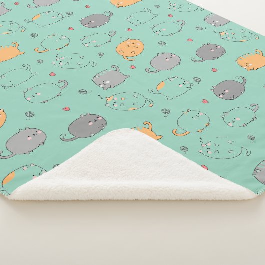 Couverture Sherpa Cute & Cozy Sleepy Cat Dreams Pattern (3/4)