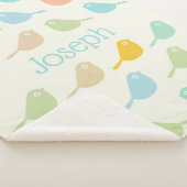 Couverture Sherpa Cute Custom Little Birds Pastel Colors Boy's (3/4)