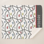 Couverture Sherpa Cute Custom Little Boy Nom Enfants Voiture (Devant (Horizontal))