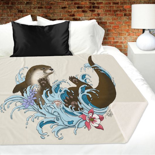 Couverture Sherpa Cute d'eau de la rivière Otter