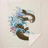 Couverture Sherpa Cute d'eau de la rivière Otter (Devant)