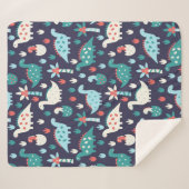 Couverture Sherpa Cute dinosaure sans couture motif (Devant (Horizontal))