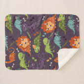 Couverture Sherpa Cute Dinosaures Motif Garçons Salle (Devant (Horizontal))
