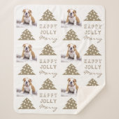 Couverture Sherpa Cute Dog Puppy Pet Typography Christmas Tree Photo (Devant)