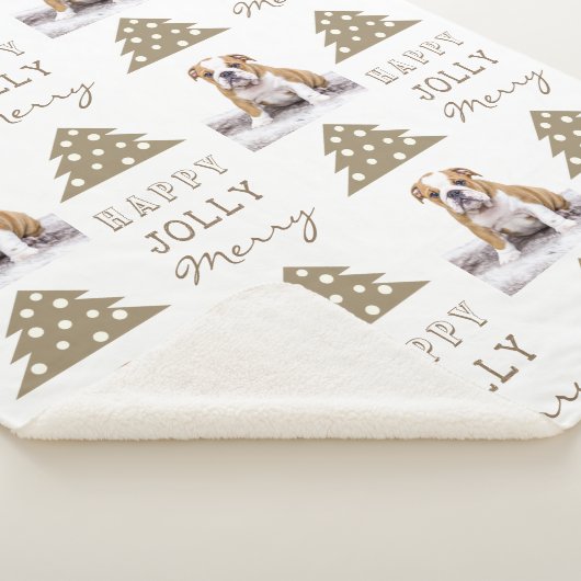 Couverture Sherpa Cute Dog Puppy Pet Typography Christmas Tree Photo (3/4)