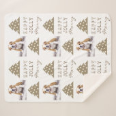 Couverture Sherpa Cute Dog Puppy Pet Typography Christmas Tree Photo (Devant (Horizontal))