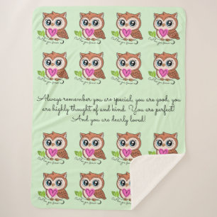 Couverture Sherpa Cute et Comfy Owl Love You Forever Sherpa Blanket
