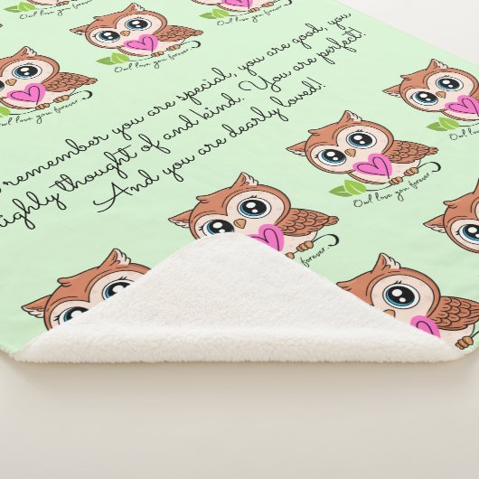 Couverture Sherpa Cute et Comfy Owl Love You Forever Sherpa Blanket (3/4)