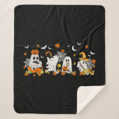 Couverture Sherpa Cute Ghost Boire Café Halloween Fall Ghost Bo (Devant)