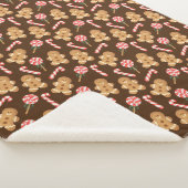 Couverture Sherpa Cute Gingerbread Homme Sucres de canne de vacances (3/4)