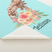 Couverture Sherpa Cute Giraffe Aquarelle Maman & Bébé (3/4)