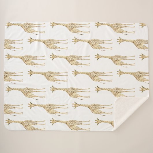 Couverture Sherpa Cute Giraffes (Devant (Horizontal))