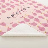 Couverture Sherpa Cute Girly Feminine Pear Monogramme Cadeaux Initia (3/4)