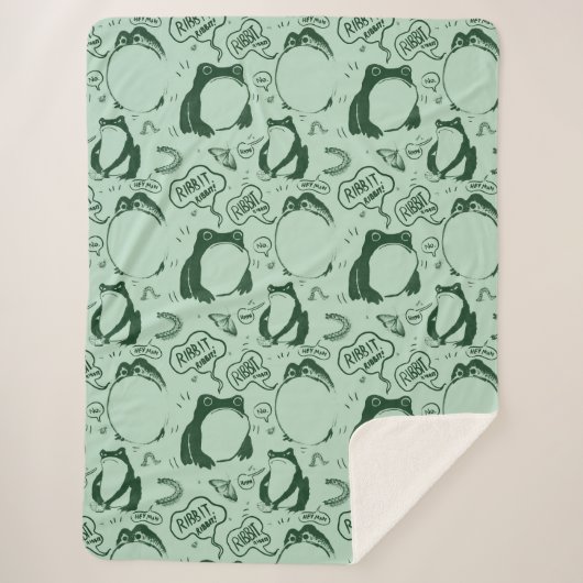 Couverture Sherpa Cute Grenouille Blanket - Grenouille triste - Japo (Devant)