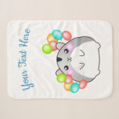 Couverture Sherpa Cute Grey Kawaii Hamster (Devant (Horizontal))