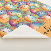 Couverture Sherpa Cute guinea pigs pattern script name (3/4)