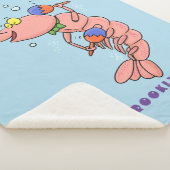 Couverture Sherpa Cute happy shrimp, dessin animé de crevettes (3/4)