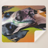 Couverture Sherpa Cute Harlequin Great Dane (Devant (Horizontal))