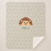 Couverture Sherpa Cute Hedgehog Personalized Baby Blanket (Devant)