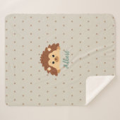 Couverture Sherpa Cute Hedgehog Personalized Baby Blanket (Devant (Horizontal))