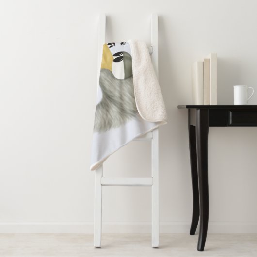 Couverture Sherpa Cute Heron et Ladybug (En situation)