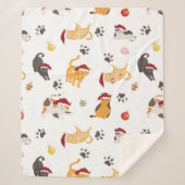 Couverture Sherpa Cute Holiday Cat Pattern (Devant)