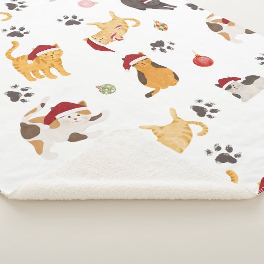 Couverture Sherpa Cute Holiday Cat Pattern (3/4)