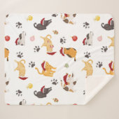 Couverture Sherpa Cute Holiday Cat Pattern (Devant (Horizontal))