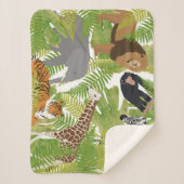 Couverture Sherpa Cute Jungle Animaux Safari Garçon | Fille (Devant)