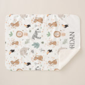 Couverture Sherpa Cute Jungle Rainforest Animaux Motif (Devant (Horizontal))