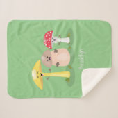 Couverture Sherpa Cute kawaii champignon champignon toadstool (Devant (Horizontal))