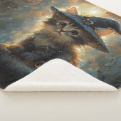 Couverture Sherpa Cute Kitten portant un Casquette sorcier (3/4)