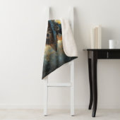 Couverture Sherpa Cute Kitten portant un Casquette sorcier (En situation)