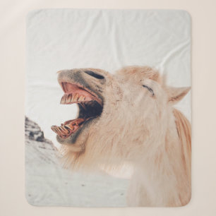 COUVERTURE SHERPA CUTE LAMA ALPACA RIRE
