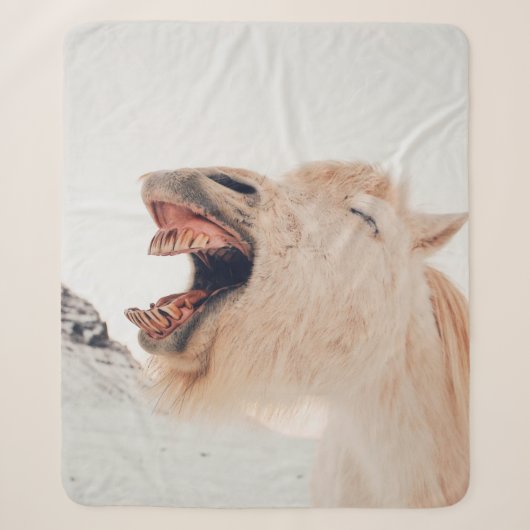 COUVERTURE SHERPA CUTE LAMA ALPACA RIRE (Devant)