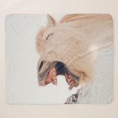 COUVERTURE SHERPA CUTE LAMA ALPACA RIRE (Devant (Horizontal))