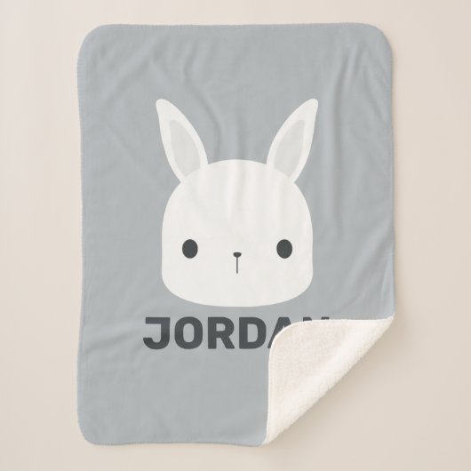 Couverture Sherpa Cute Little Bunny Rabbit with Personalized (Devant)