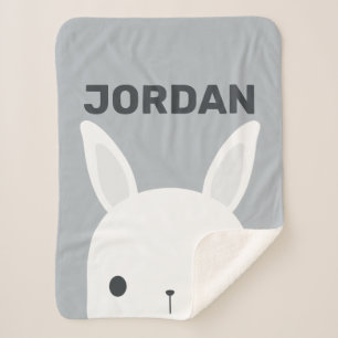 Couverture Sherpa Cute Little Bunny Rabbit with Personalized