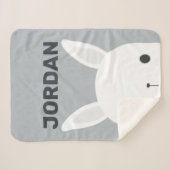 Couverture Sherpa Cute Little Bunny Rabbit with Personalized (Devant (Horizontal))