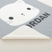 Couverture Sherpa Cute Little Cat avec nom personnalisé (3/4)