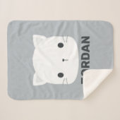 Couverture Sherpa Cute Little Cat avec nom personnalisé (Devant (Horizontal))