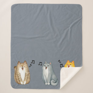 Couverture Sherpa Cute Little Cats Kittens Cartoon Musique