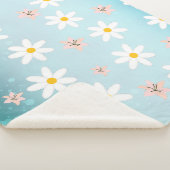 Couverture Sherpa Cute Modern Daisy Fleur de lys Rustique transparen (3/4)