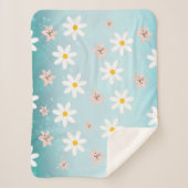 Couverture Sherpa Cute Modern Daisy Fleur de lys Rustique transparen (Devant)