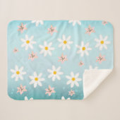 Couverture Sherpa Cute Modern Daisy Fleur de lys Rustique transparen (Devant (Horizontal))