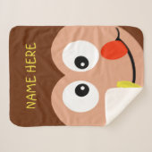 Couverture Sherpa Cute Monkey Nom personnalisé Enfants Zoo Animaux (Devant (Horizontal))