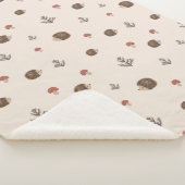 Couverture Sherpa Cute Motif forestier de Hérisson et Champignons (3/4)
