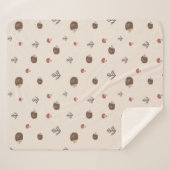 Couverture Sherpa Cute Motif forestier de Hérisson et Champignons (Devant (Horizontal))