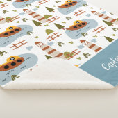 Couverture Sherpa Cute Nautical Lighthouse and Boat Kid Motif (3/4)
