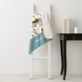 Couverture Sherpa Cute Nautical Lighthouse and Boat Kid Motif (En situation)